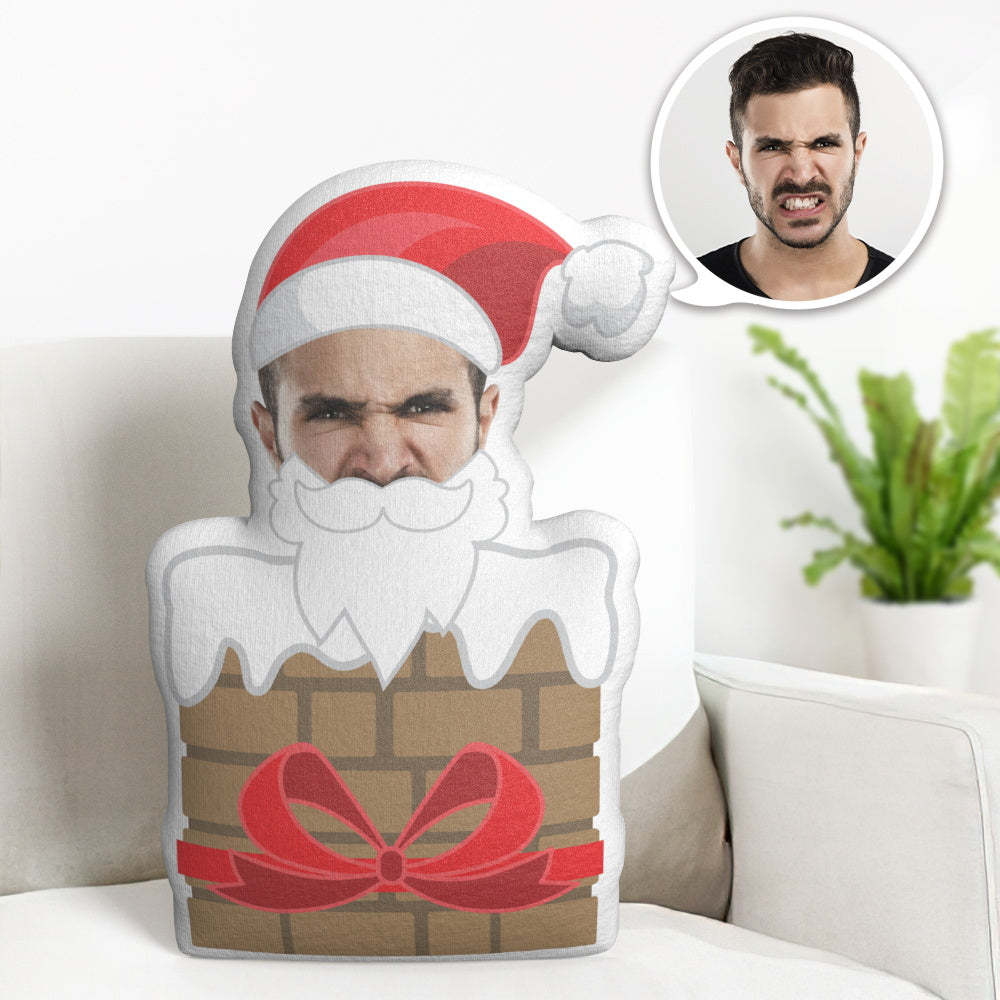 Christmas Gift Personalized Face Pillow Custom Photo Pillow Chimney Christmas MiniMe Doll - Get Photo Blanket