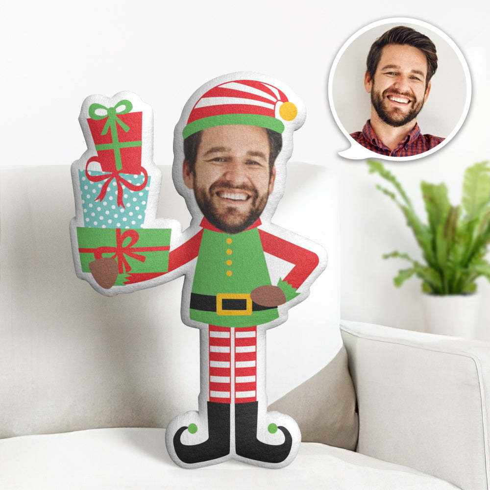 Christmas Gift Personalized Face Pillow Custom Christmas Spirit MiniMe Doll - Get Photo Blanket