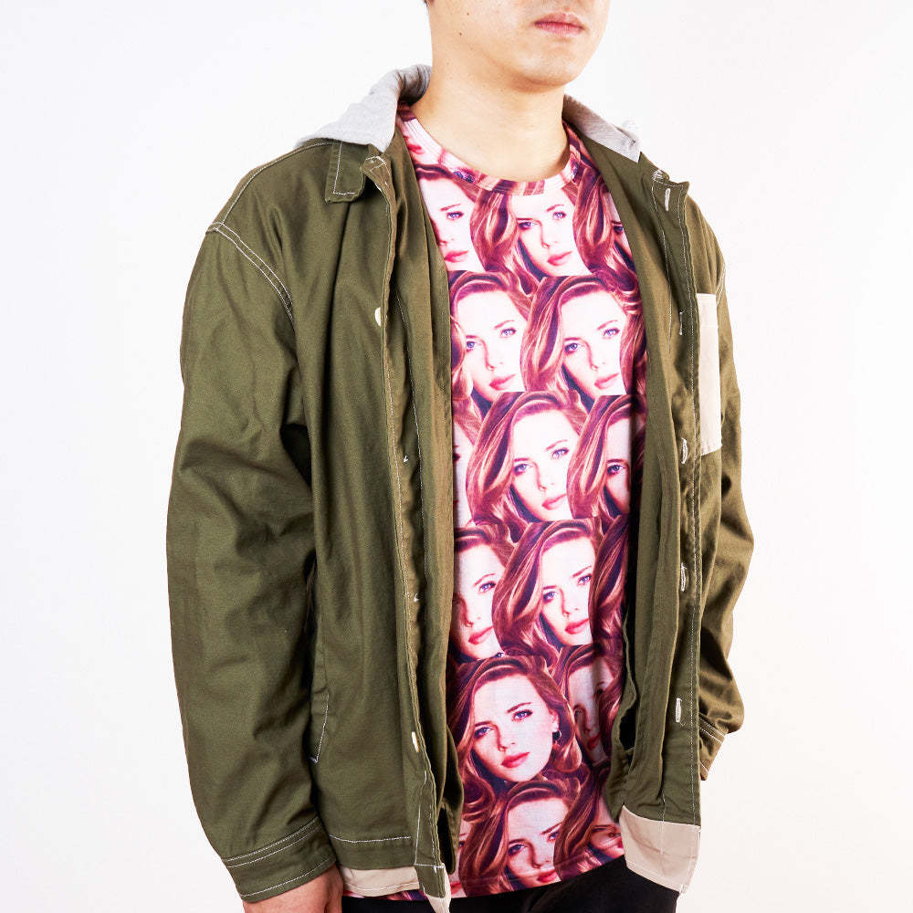 Father's Day Gift Custom My Face All Over Print Tee Mash Face Men's T-shirt - MyPhotoBoxerUk