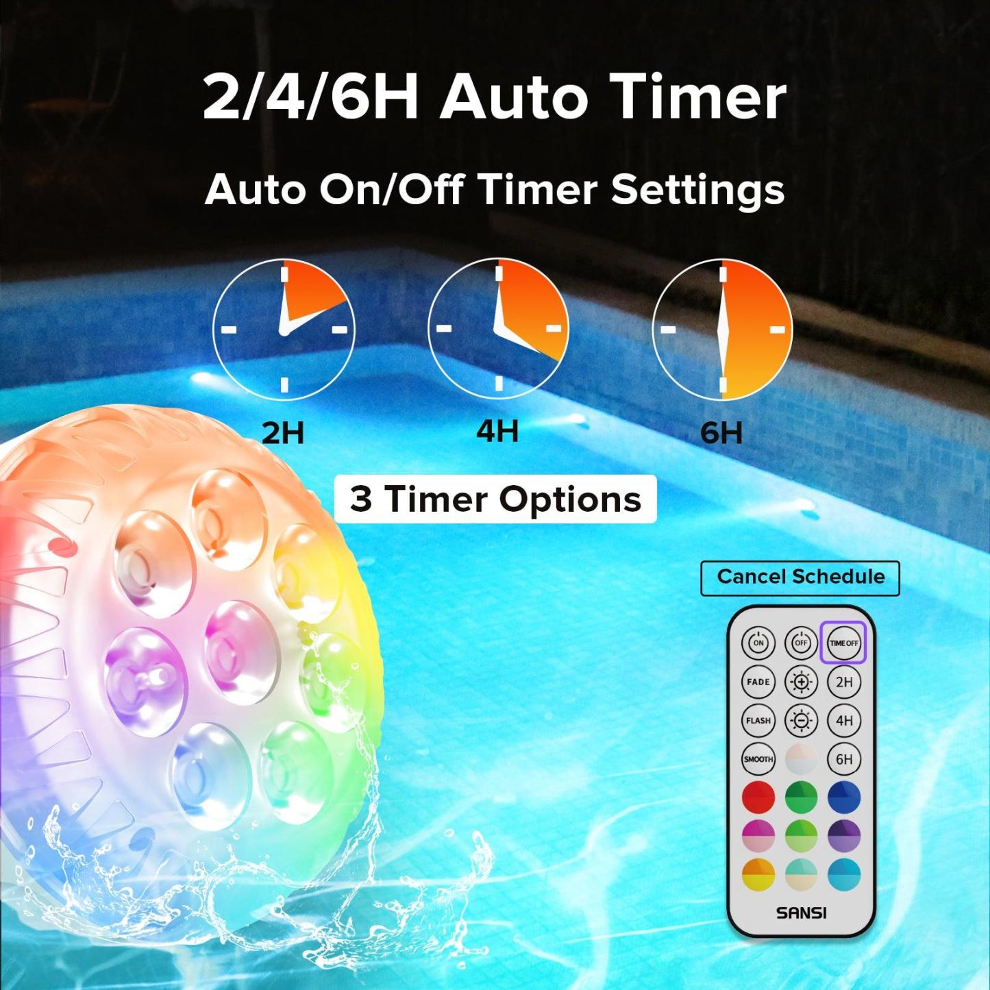 Upgraded Rechargeable RGB Pool Light with Remote Control & IP68 Waterproof, Color Changing Magnetic Pool Lights for Swimming Pool, Hot Tub, Fountain & Pond - MyPhotoBoxerUk