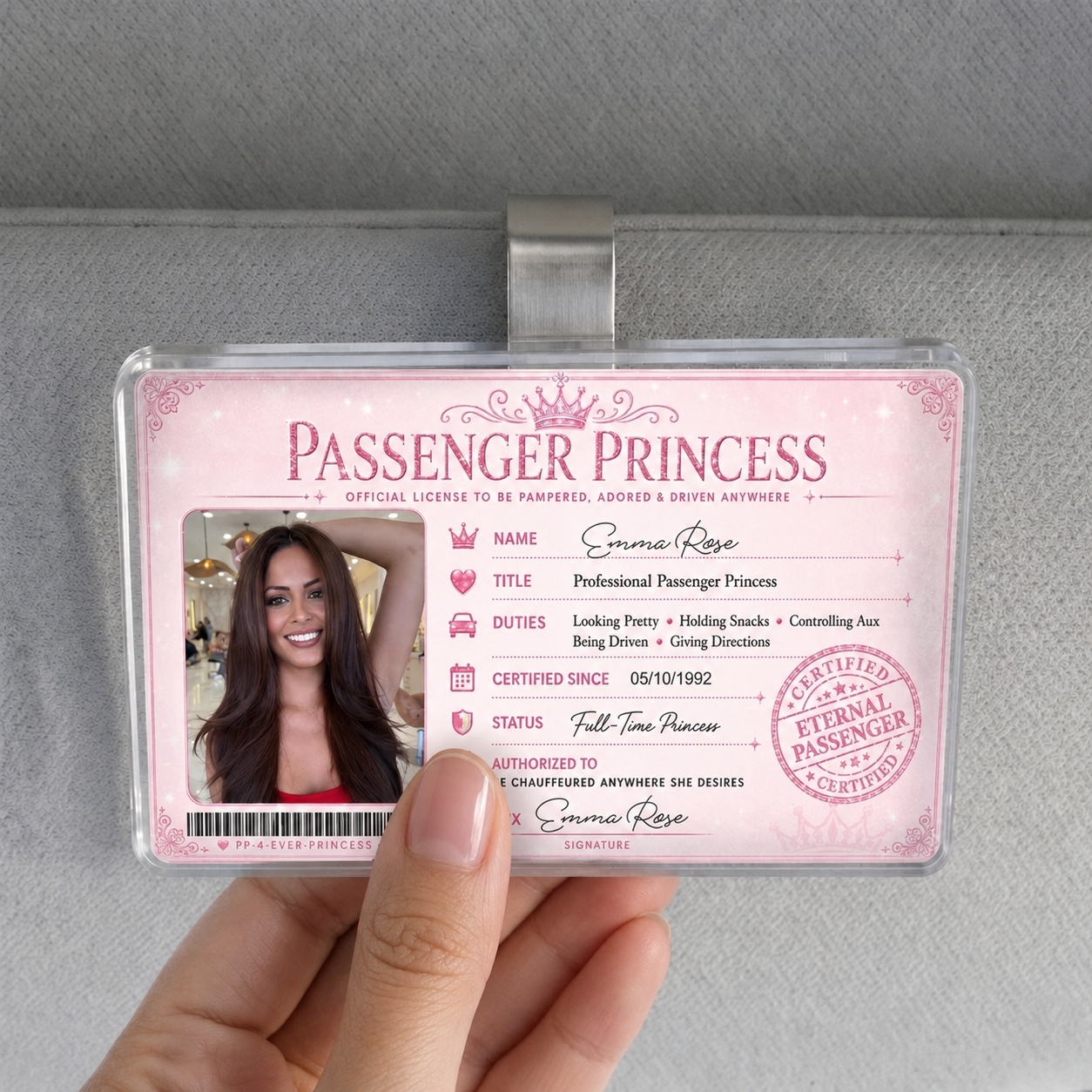 Personalized Passenger Princess Card– Forever Valid VIP Card - MyPhotoBoxerUk