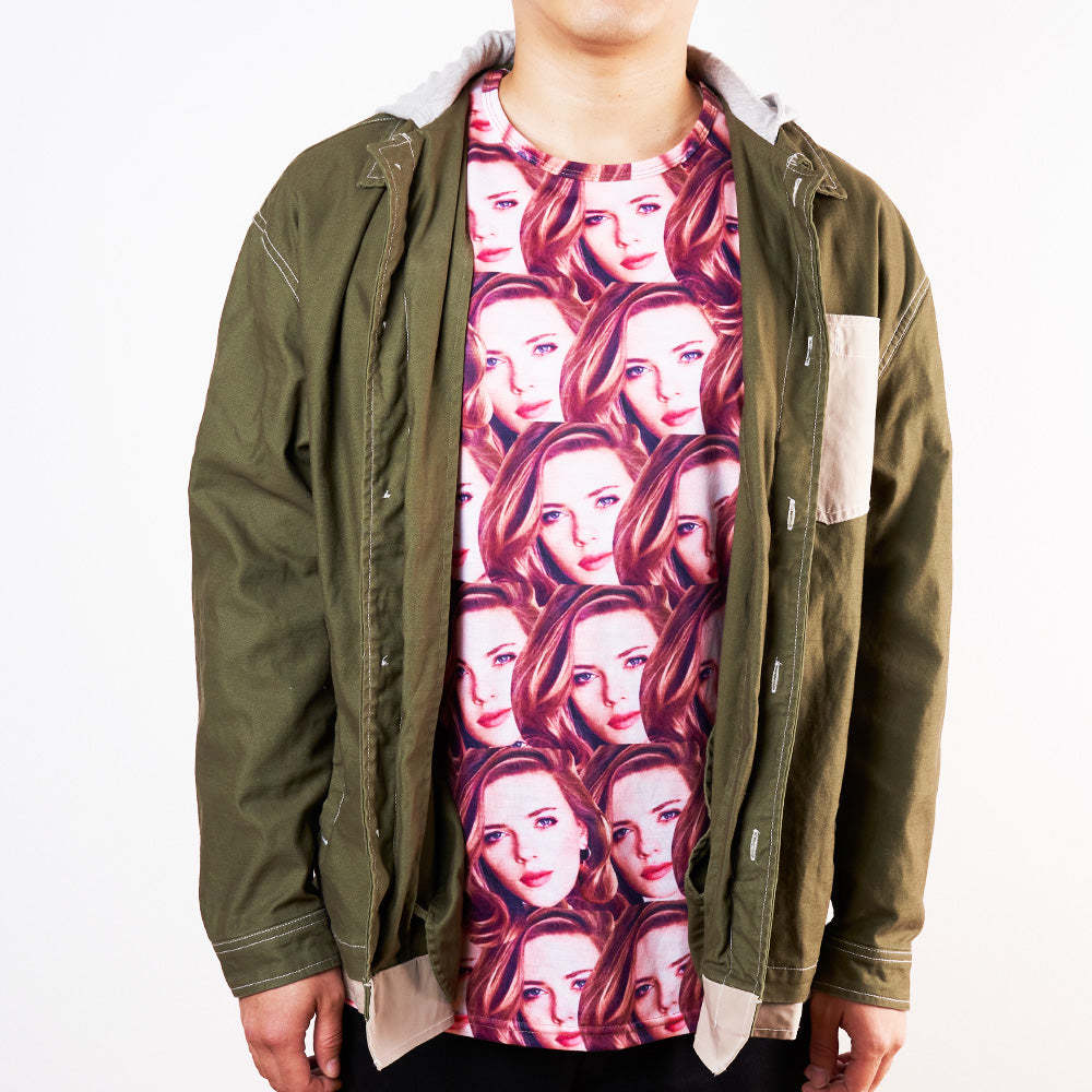 Father's Day Gift Custom My Face All Over Print Tee Mash Face Men's T-shirt - MyPhotoBoxerUk