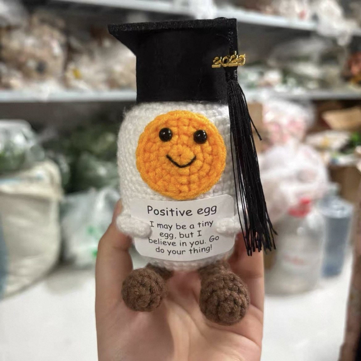 2025 Graduation Gift Doctoral Hat Handmade Crochet Positive Energy Doll Suitable for Friends, Classmates and Teachers
