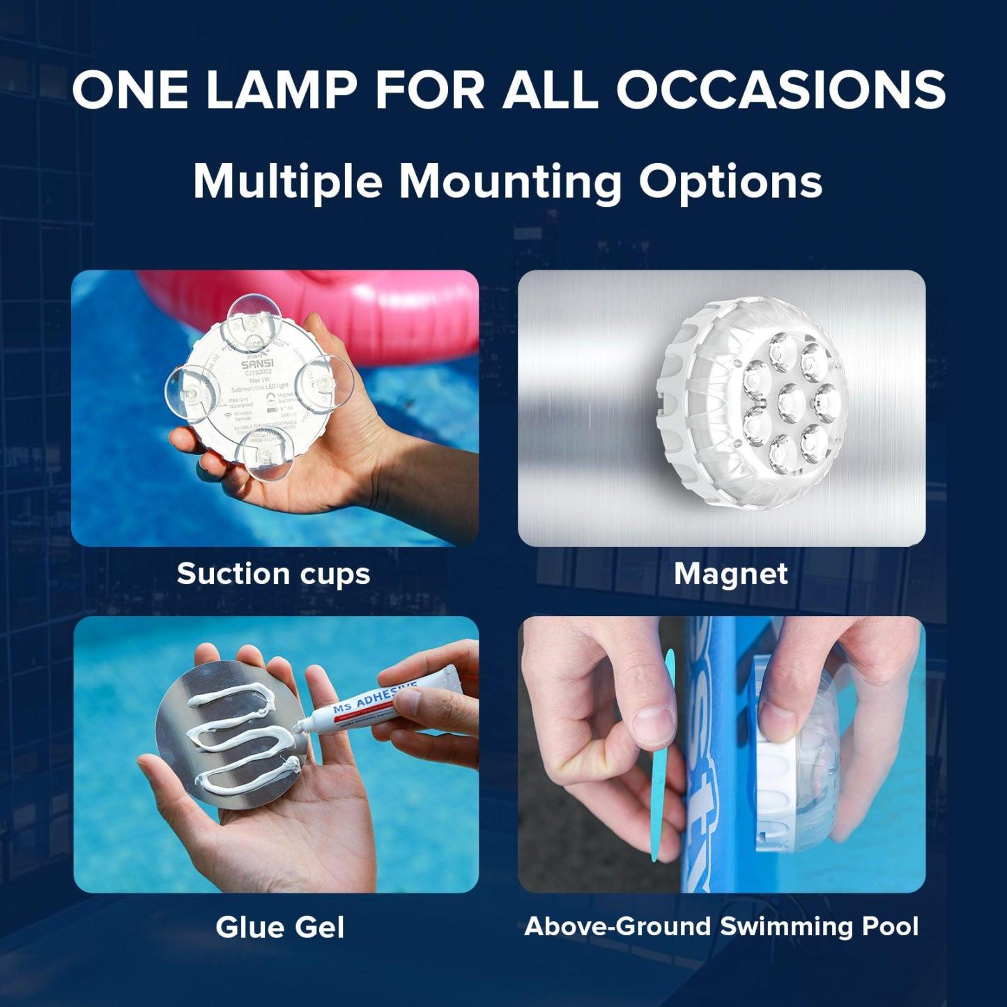 Upgraded Rechargeable RGB Pool Light with Remote Control & IP68 Waterproof, Color Changing Magnetic Pool Lights for Swimming Pool, Hot Tub, Fountain & Pond - MyPhotoBoxerUk