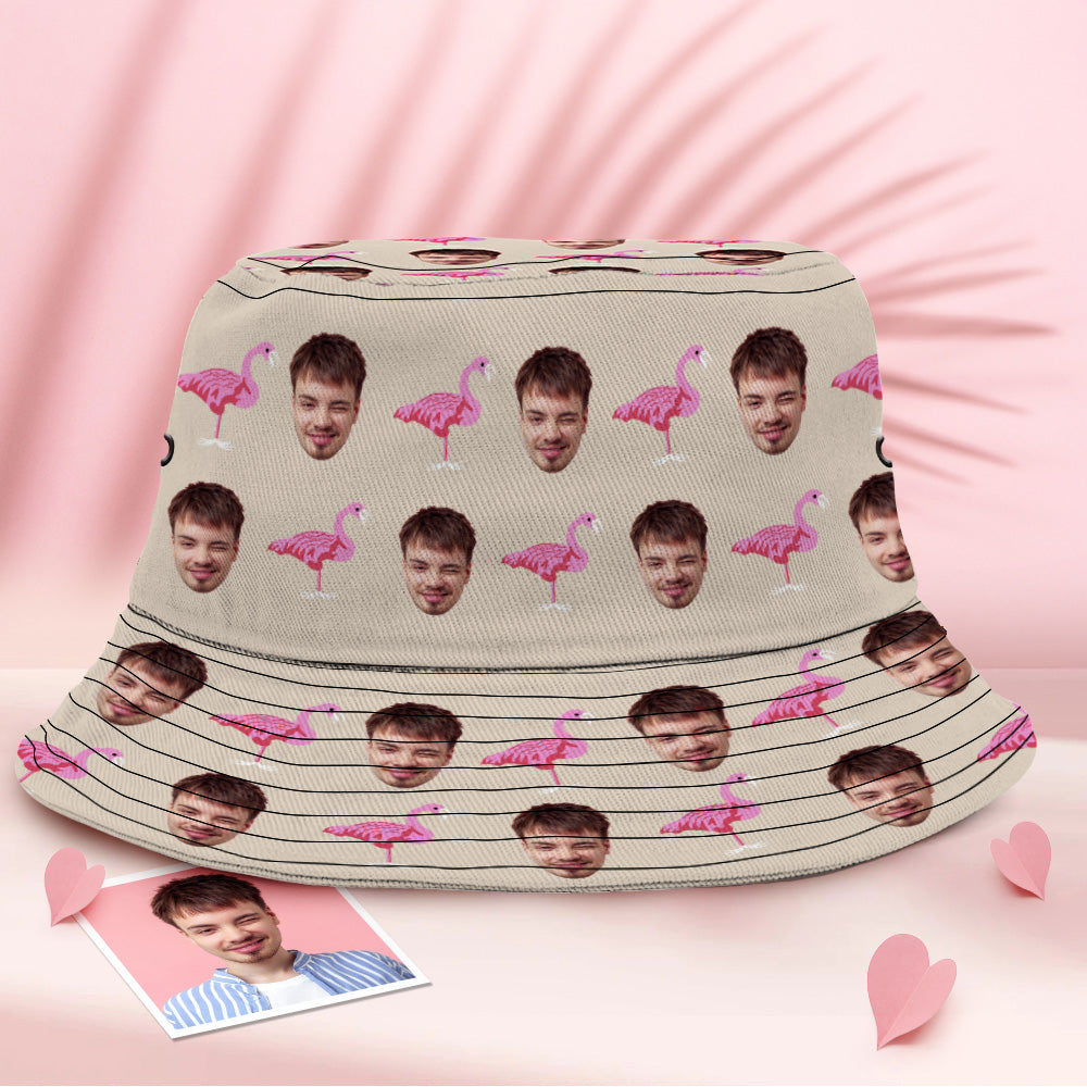 Custom Face Bucket Hat Unisex Personalised Photo Summer Cap Hiking Beach Hats