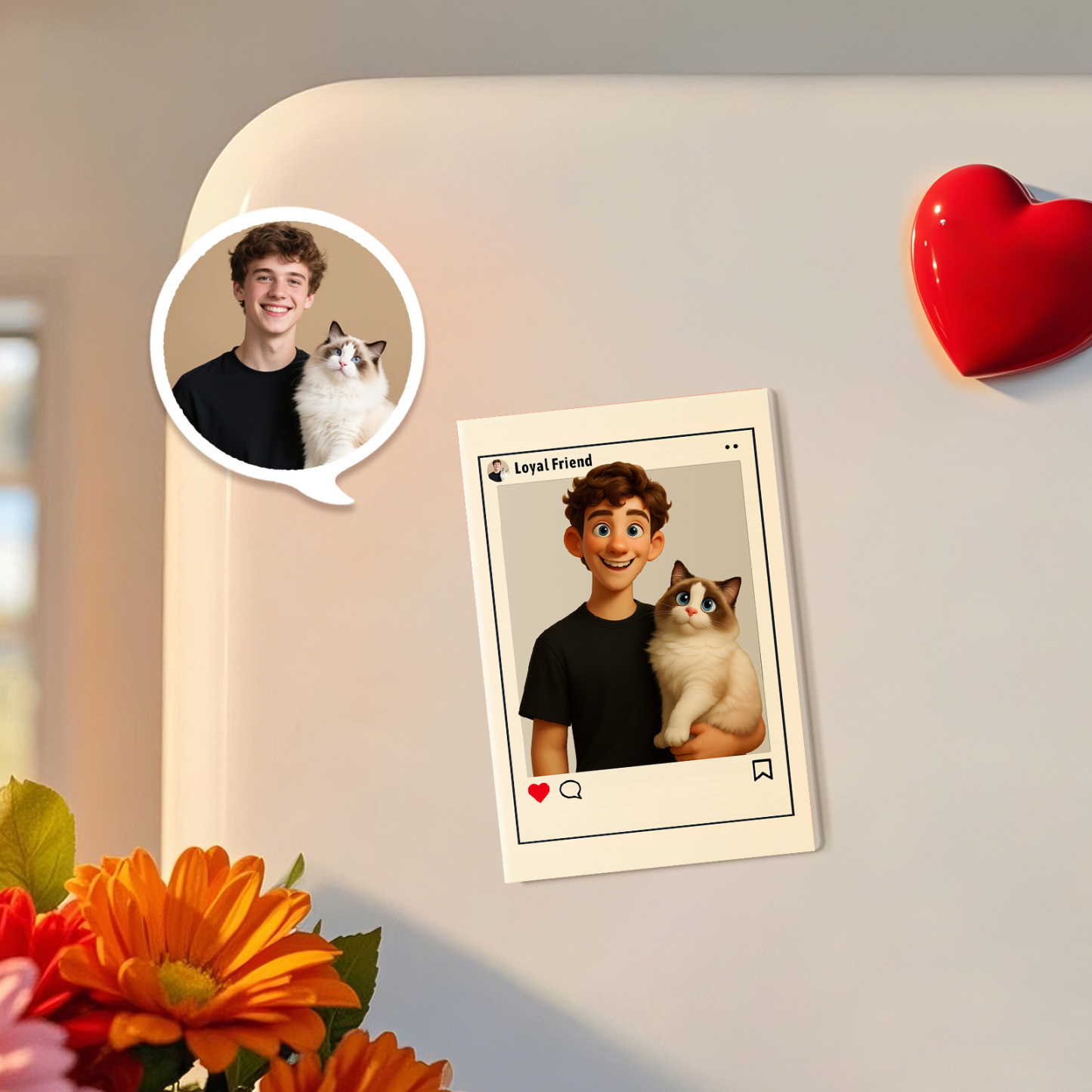 Custom Cartoon Style Art Gift Personalized Acrylic Fridge Magnets Couple's Gifts Wedding Gifts - MyPhotoBoxerUk