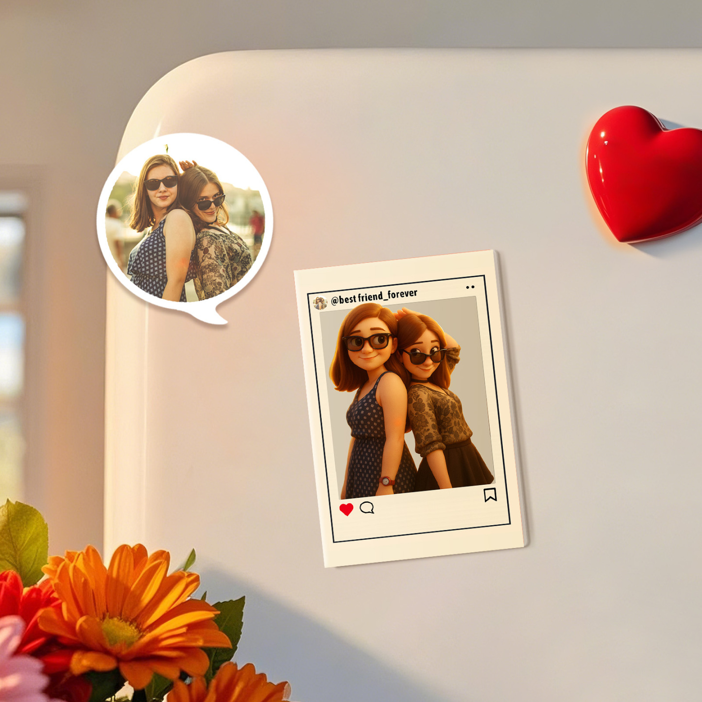 Custom Cartoon Style Art Gift Personalized Acrylic Fridge Magnets Couple's Gifts Wedding Gifts - MyPhotoBoxerUk
