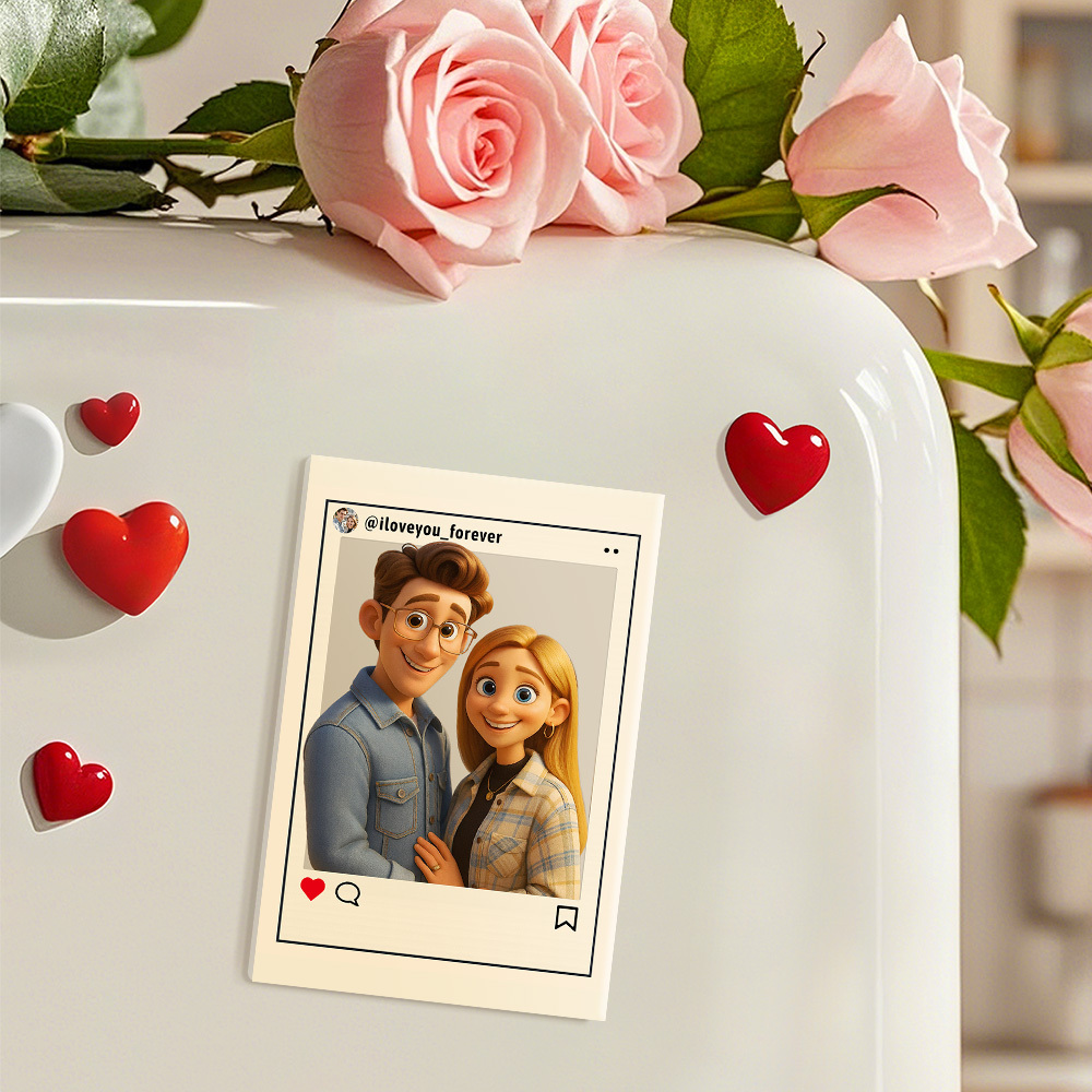 Custom Cartoon Style Art Gift Personalized Acrylic Fridge Magnets Couple's Gifts Wedding Gifts - MyPhotoBoxerUk