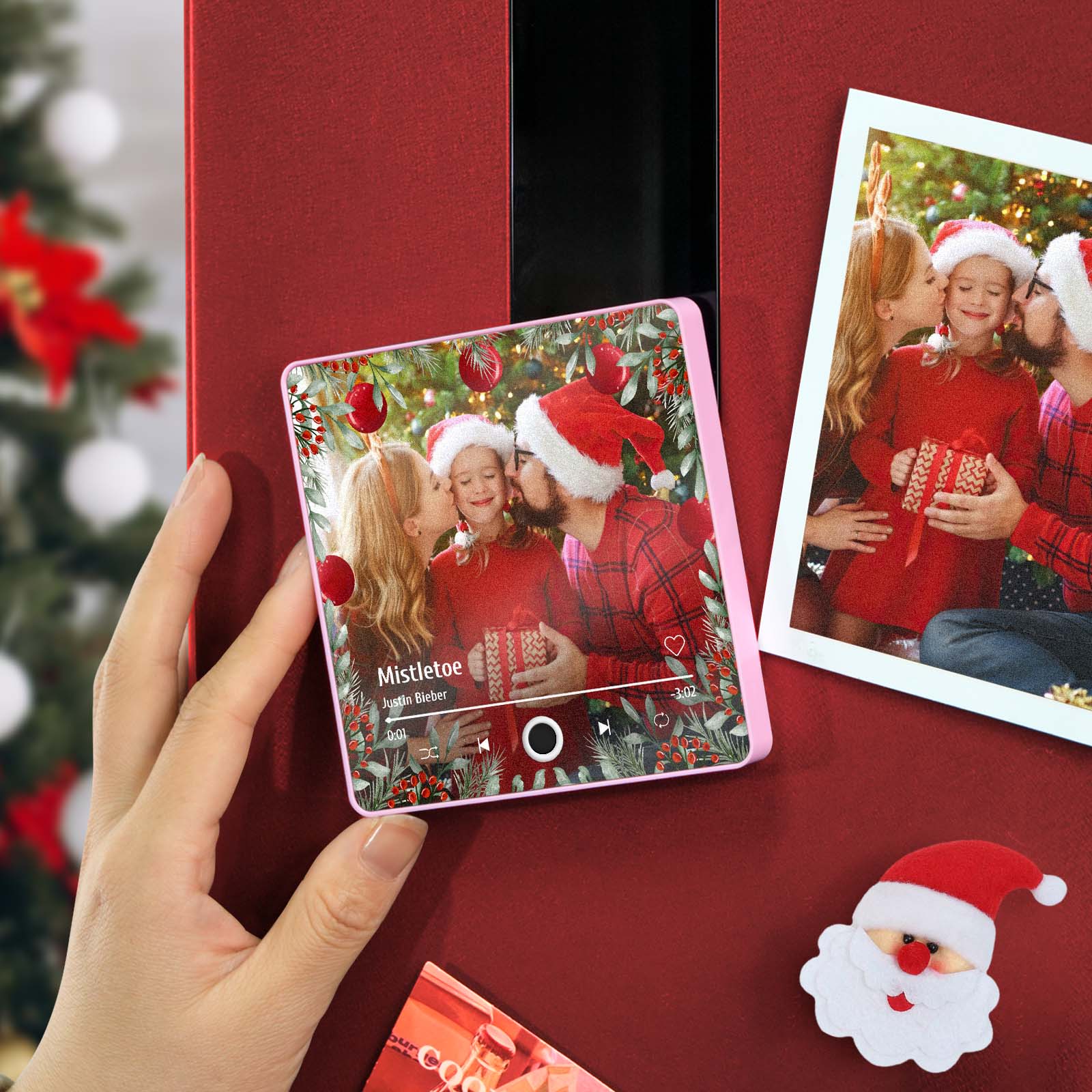 Personalized Family Photo Music Fridge Magnet Christmas Gifts for Family Custom Music Magnets Can Play Songs - MyCameraRollKeychain