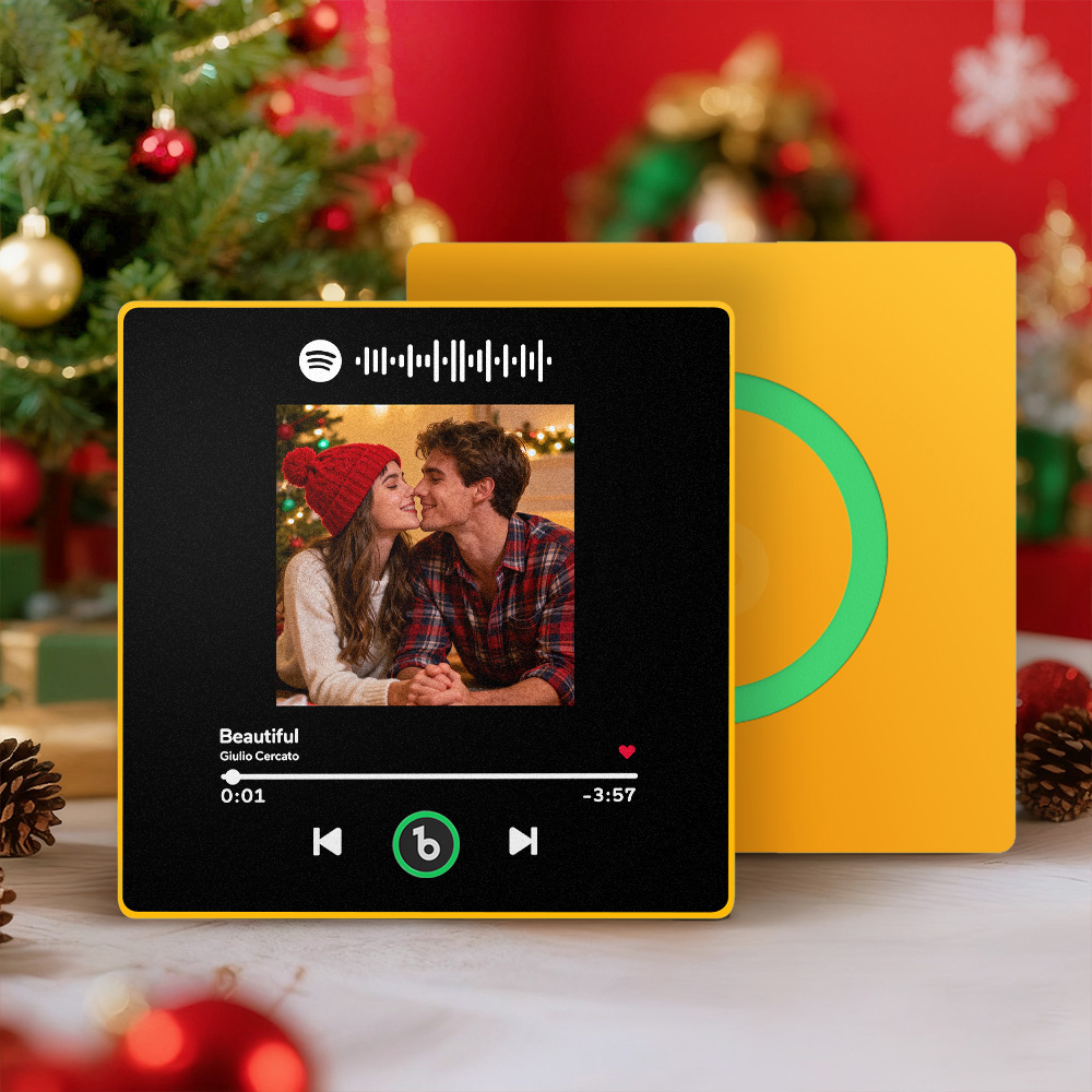 Christmas Gifts Gift for Him New 4.0 Upgrade Custom Music Fridge Magnet Colorful Frame Album Fridge Magnet Can Play Songs Gift for Couple