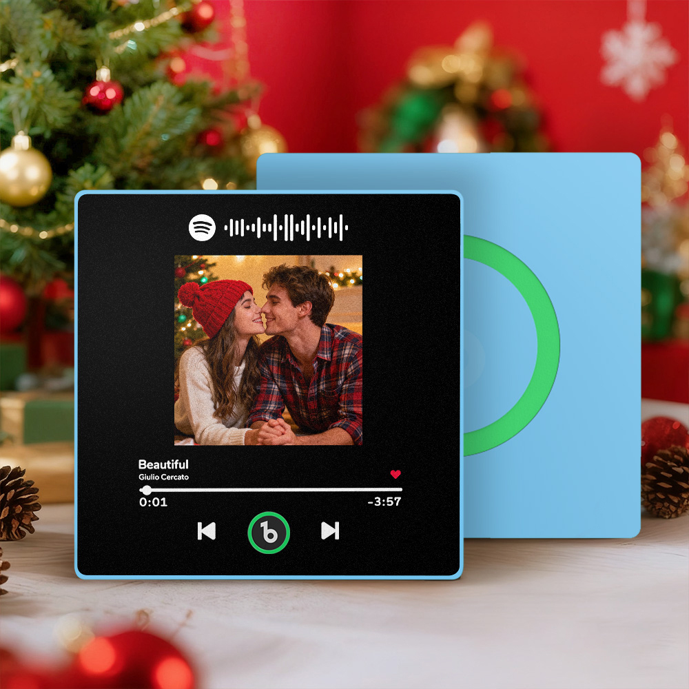 Christmas Gifts Gift for Him New 4.0 Upgrade Custom Music Fridge Magnet Colorful Frame Album Fridge Magnet Can Play Songs Gift for Couple