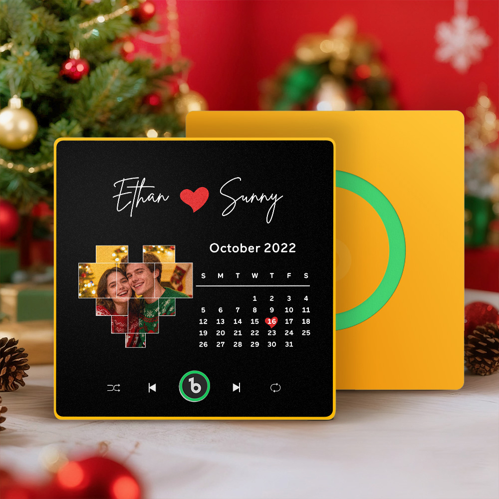 Christmas Gifts Gift for Him New 4.0 Upgrade Custom Music Fridge Magnet Colorful Frame Album Fridge Magnet Can Play Songs Gift for Couple