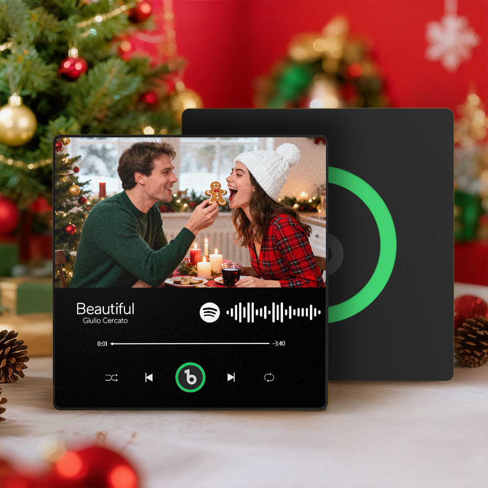 Christmas Gifts Gift for Him New 4.0 Upgrade Custom Music Fridge Magnet Colorful Frame Album Fridge Magnet Can Play Songs Gift for Couple