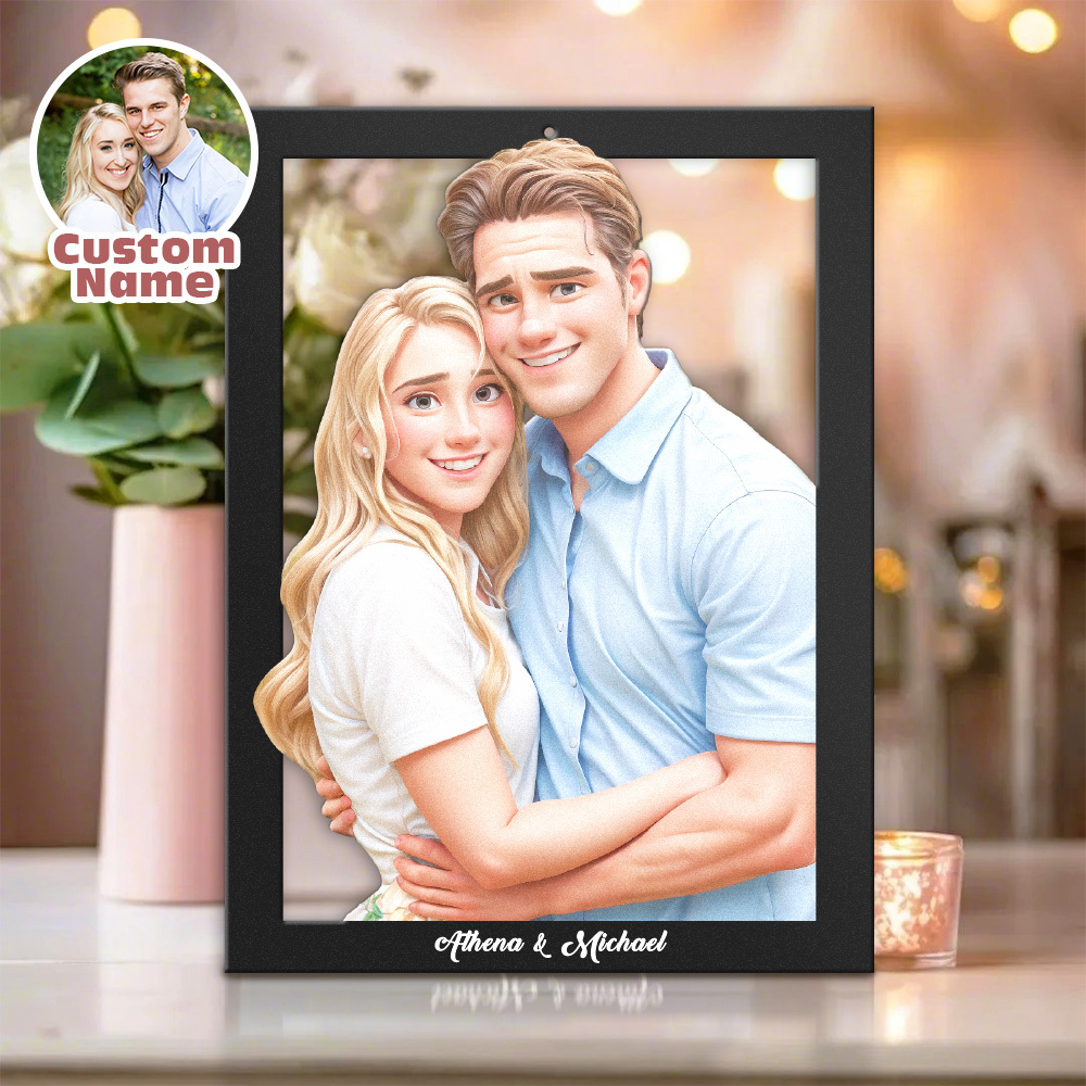 Personalized Cartoon Style 3D Photo Wooden Sign - MyPhotoBoxerUk