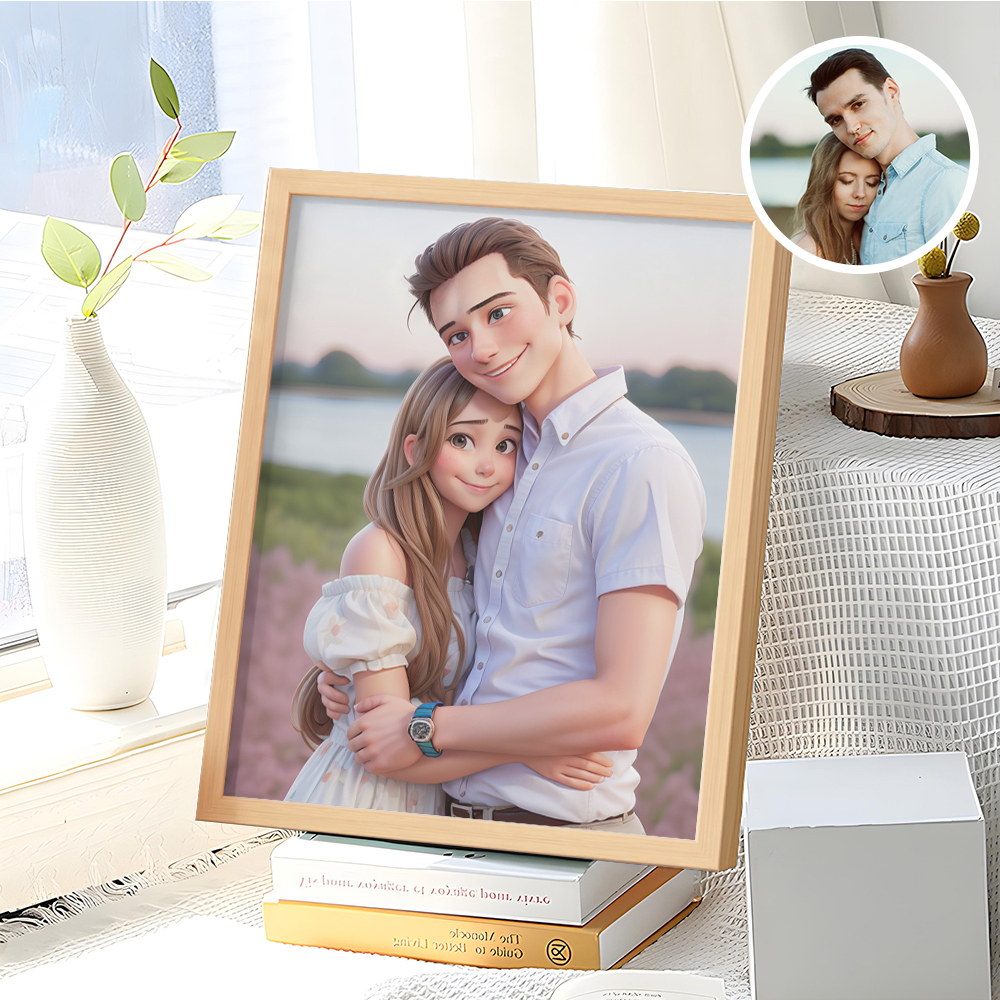 Christmas Gifts for Pet Lover Personalized Cartoon Portrait Photo Frame - MyPhotoBoxerUk