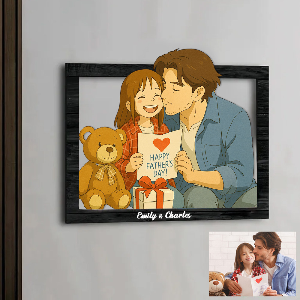 Personalized Ghibli Portrait Frame Wedding Anniversary Christmas Couple Gift
