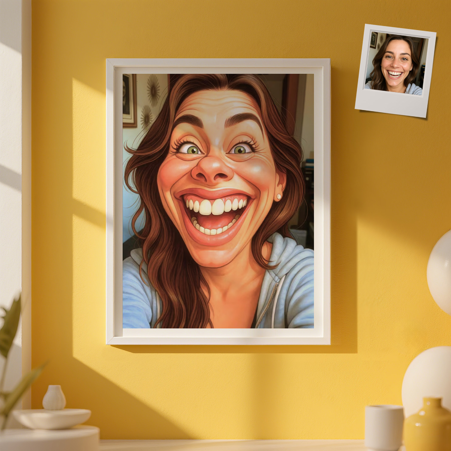 Custom Funny Caricature Portrait Frame Transform Your Photo into Hilarious Art Gift