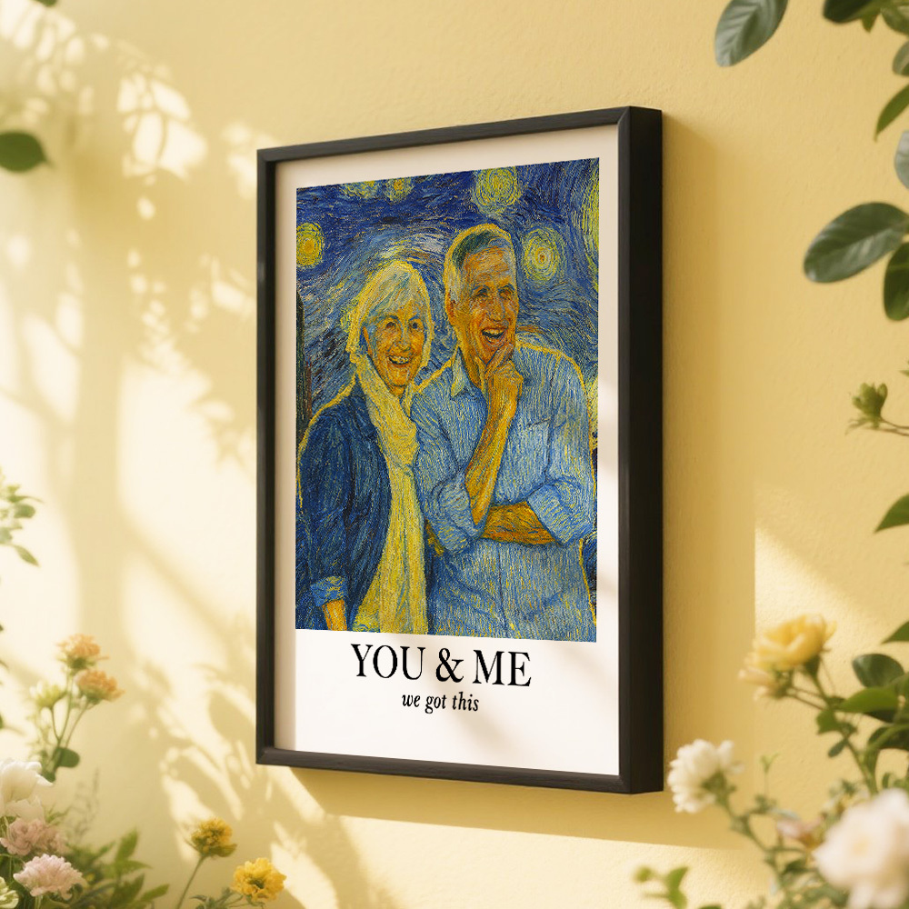 Personalized Van Gogh Wall Art Photo Frame You & Me We Got This