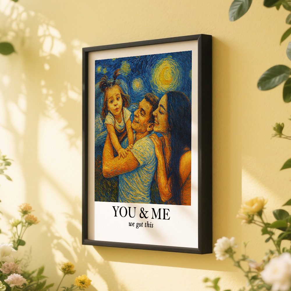 Personalized Van Gogh Wall Art Photo Frame You & Me We Got This
