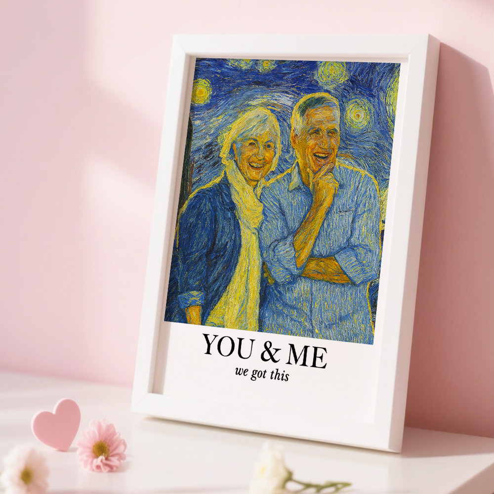 Personalized Van Gogh Wall Art Photo Frame You & Me We Got This