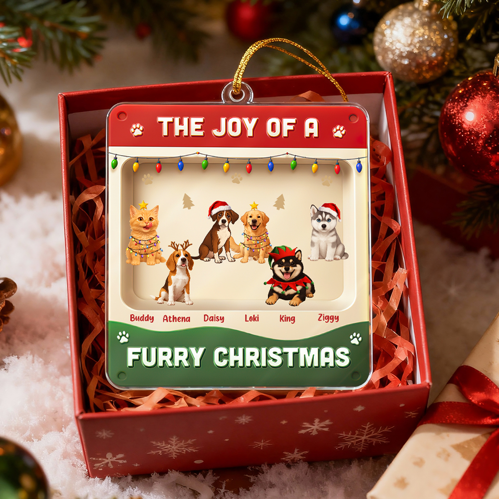 Custom Cartoon Pet Christmas Ornament | Personalized Name & Pet Design | Holiday Tree Decoration - MyPhotoBoxerUk