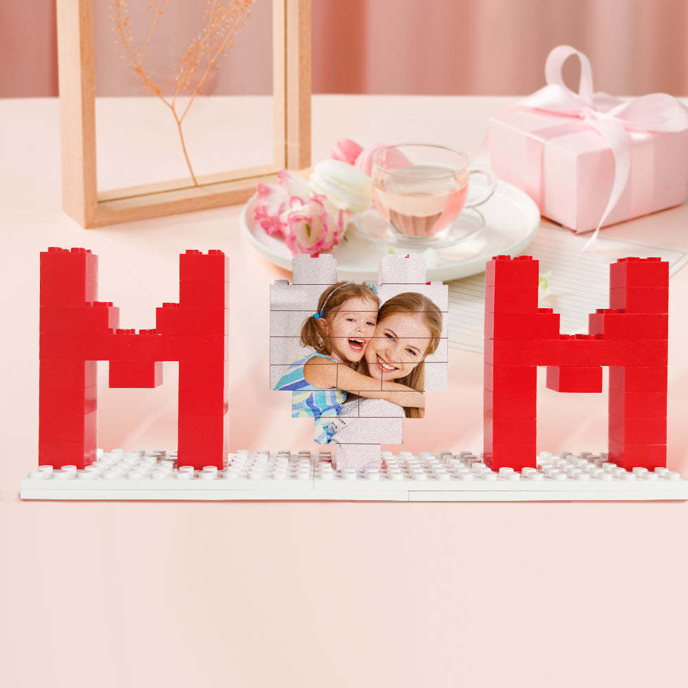Personalized Mom Photo Building Brick Puzzles Photo Block Mother's Day Gifts - MyPhotoBoxerUk