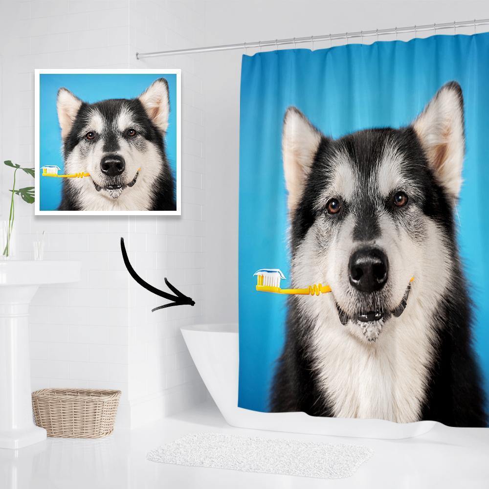Personalized Shower Curtain Bathroom Decor Gift For Family 122*183cm - MyPhotoBoxerUk