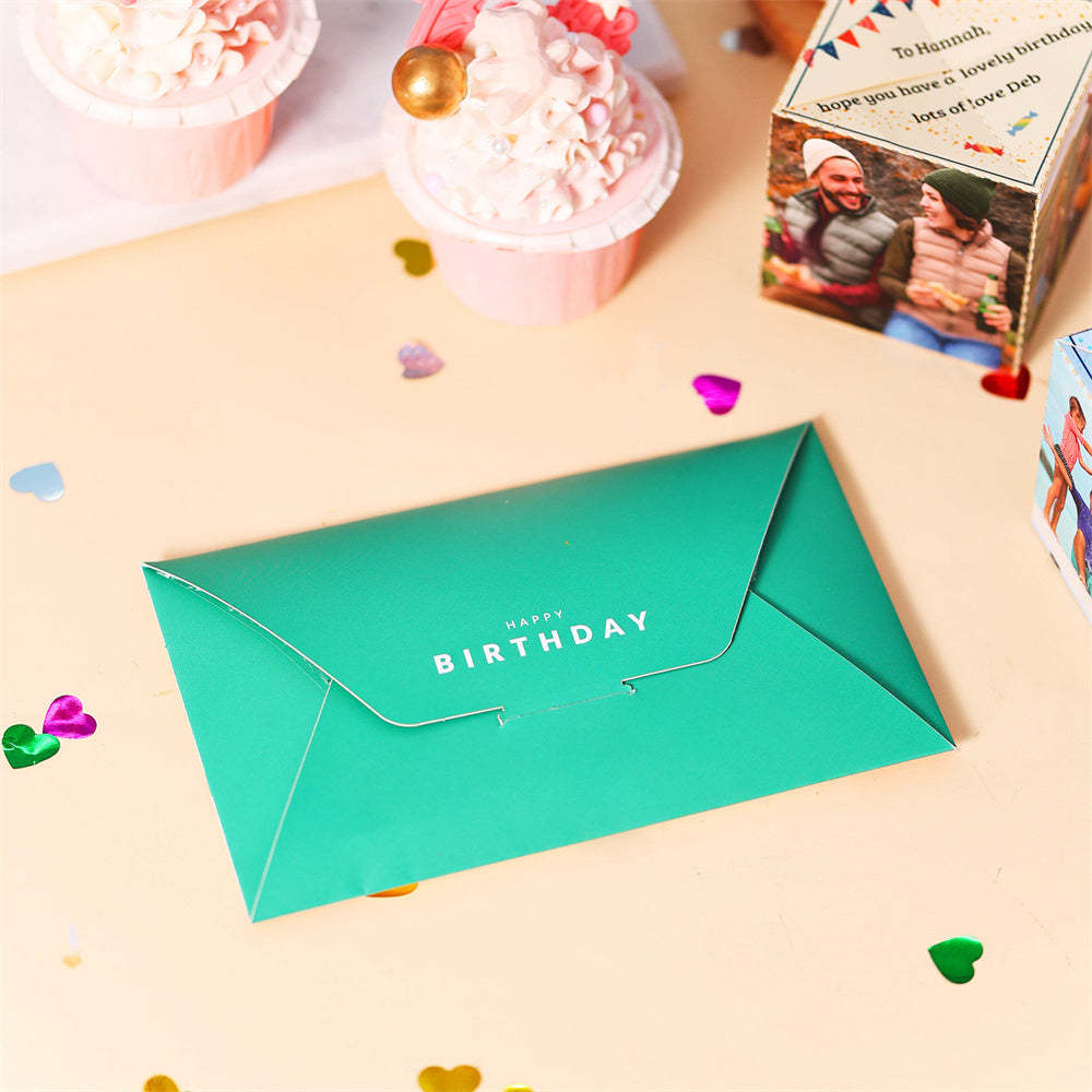 Personalise Surprise Confetti Card Birthday Exploding Box Card Custom Photo 3D Pop-Up Greeting Card - MyPhotoBoxerUk