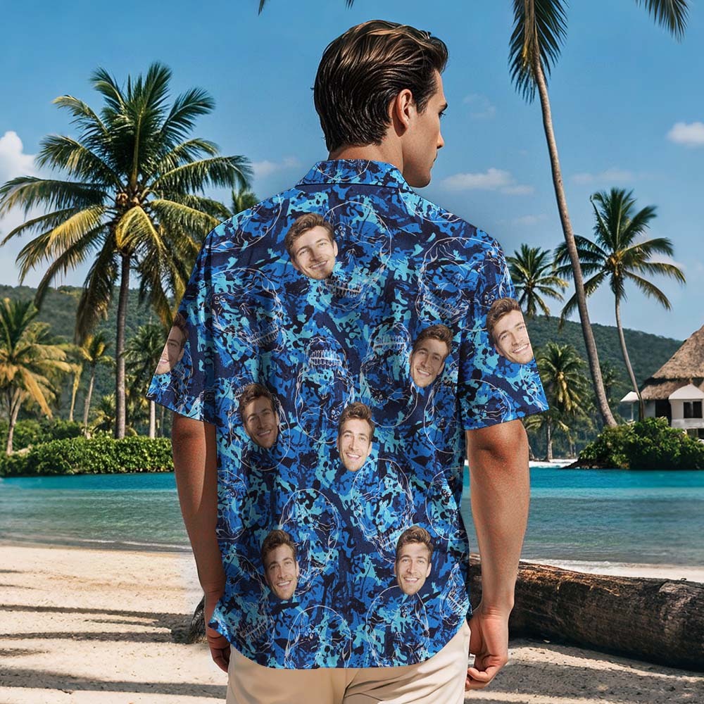 Benutzerdefiniertes Gesicht Herren Hawaiihemd Geschenke für Männer