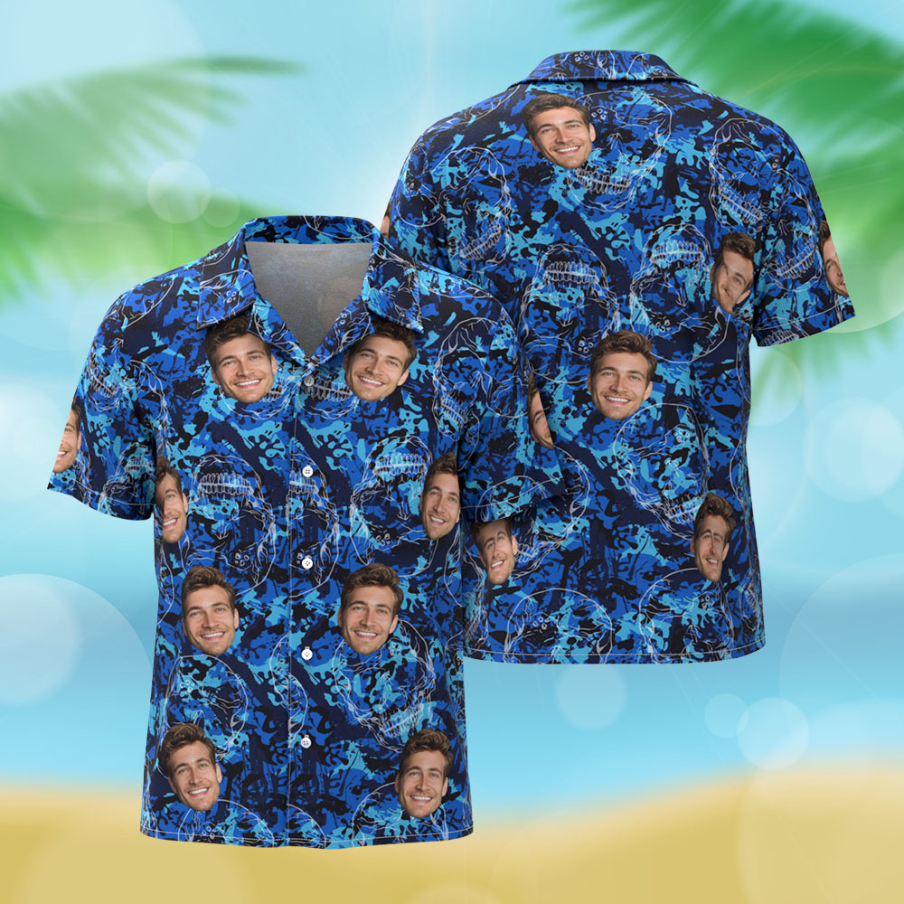 Benutzerdefiniertes Gesicht Herren Hawaiihemd Geschenke für Männer