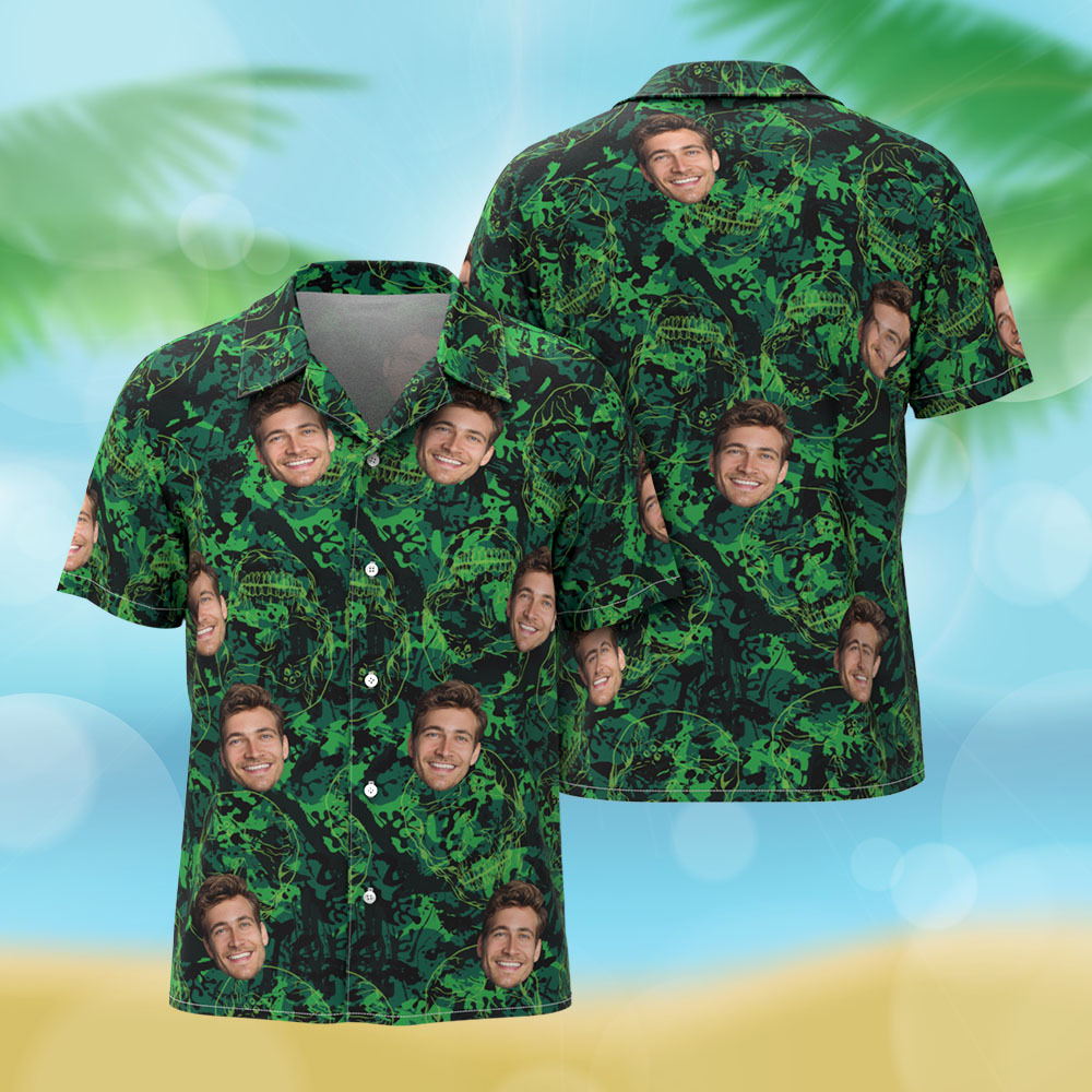 Benutzerdefiniertes Gesicht Herren Hawaiihemd Geschenke für Männer
