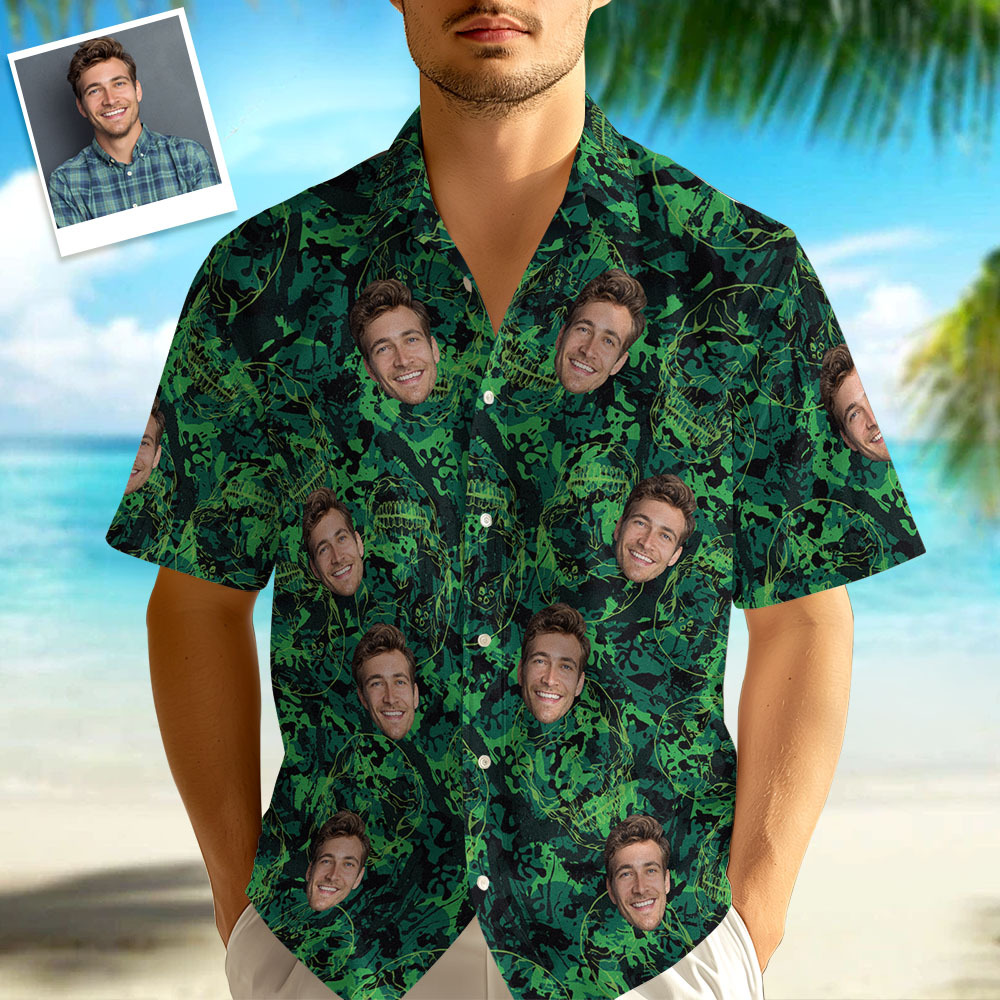 Benutzerdefiniertes Gesicht Herren Hawaiihemd Geschenke für Männer