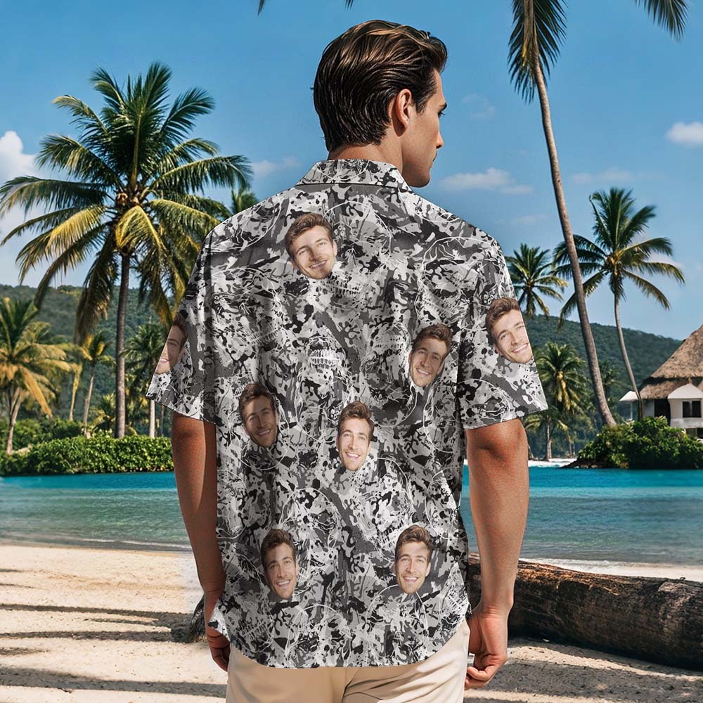 Benutzerdefiniertes Gesicht Herren Hawaiihemd Geschenke für Männer