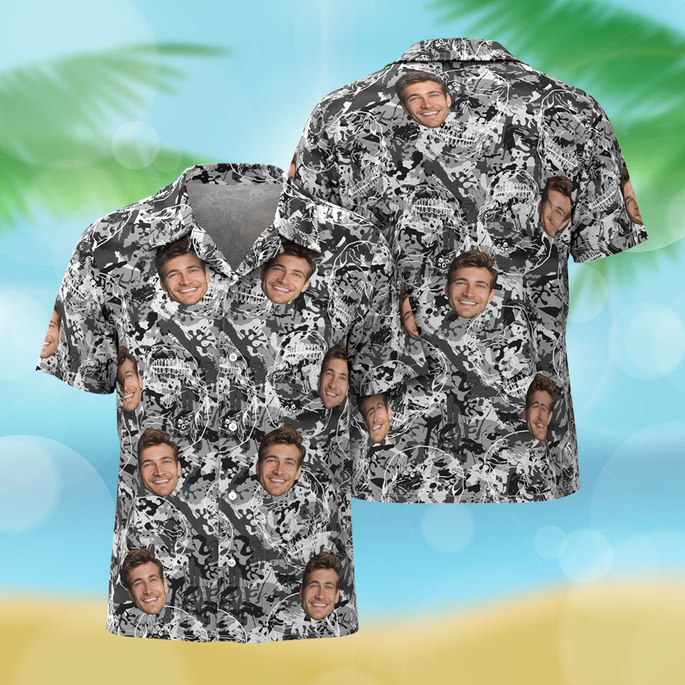 Benutzerdefiniertes Gesicht Herren Hawaiihemd Geschenke für Männer