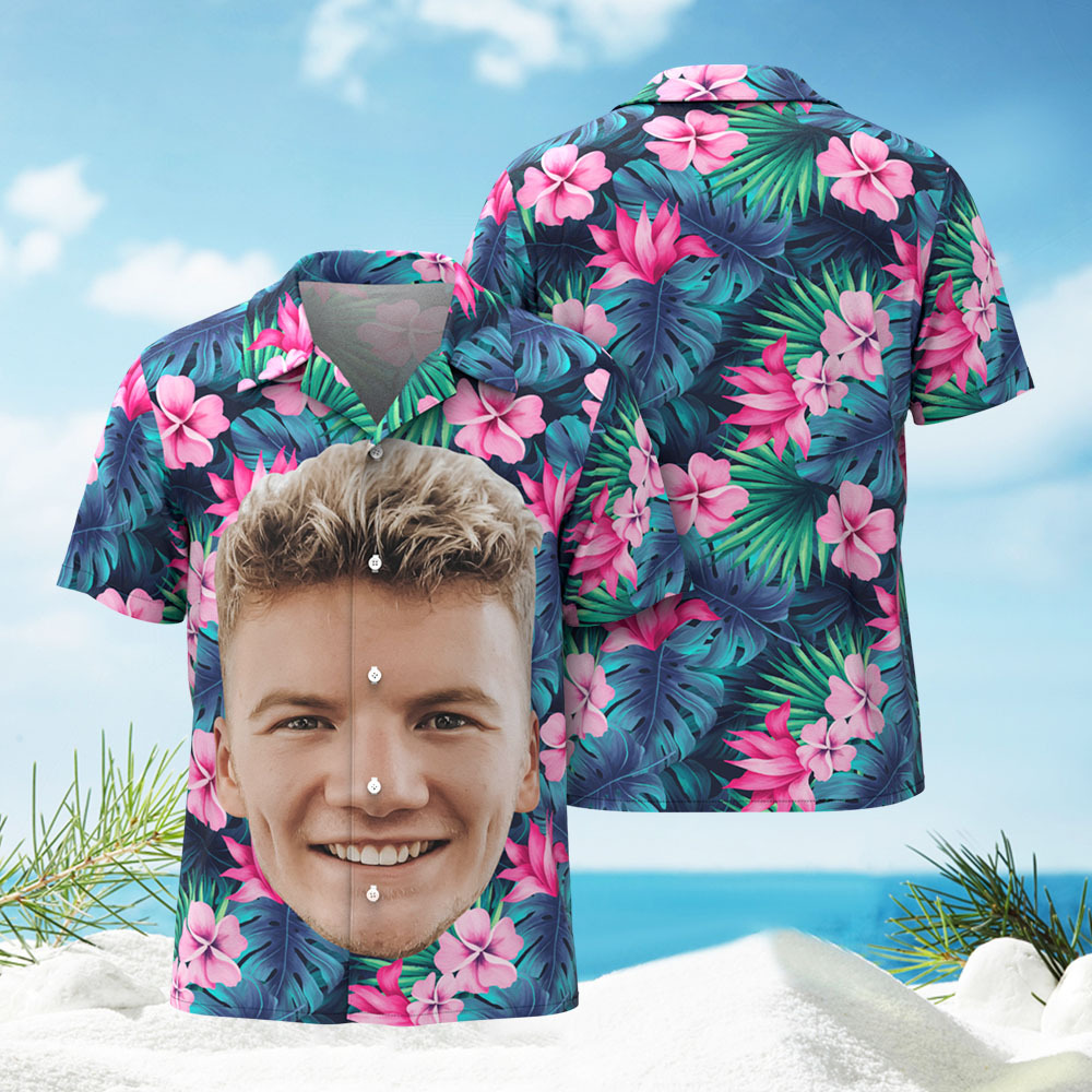 Custom Big Face Funny Photo Tropical Hawaii For Men, Women Custom Photo Hawaiian Shirts