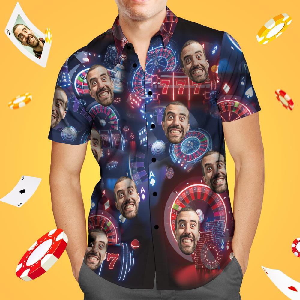 Custom Face Hawaiian Shirt Gift for Him - Poker is War Not A Game