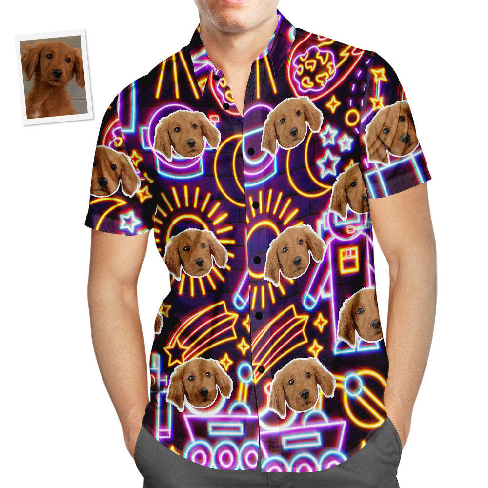 Custom Face Hawaiian Shirt Science Fiction Men's Popular All Over Print Fashion Hawaiian Beach Shirt Holiday Gift - PetGiftsCustom