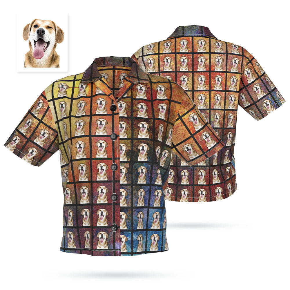 Custom Photo Hawaiian Shirt For Women Personalised Pet's Photo Shirt Square Portrait Pattern - MyFacepajamas