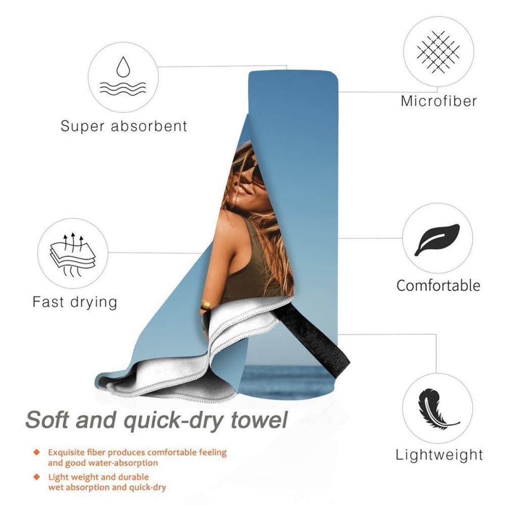 Custom Photo Beach Towel Personalized Beach Towel Custom Gift for Birthday - 80*160cm - MyPhotoBoxerUk