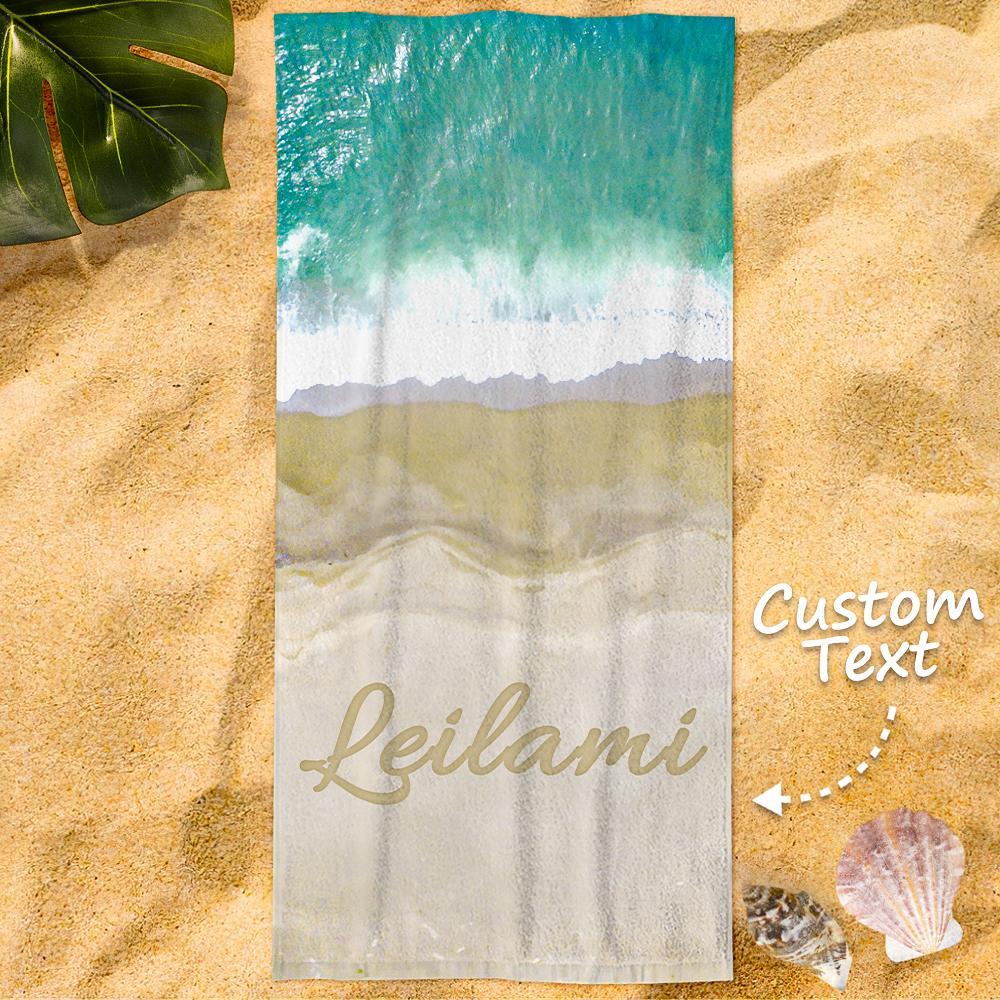 Personalised Towel Engraved with Name Colorful-Leilami - MyPhotoBoxerUk
