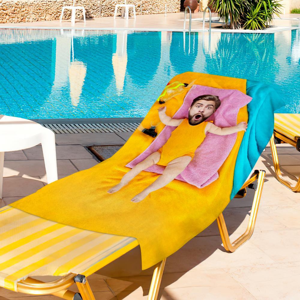 Custom Photo Face Beach Towel Face Towel With Your Dream Body Best Friend Gift 80*160cm - MyPhotoBoxerUk