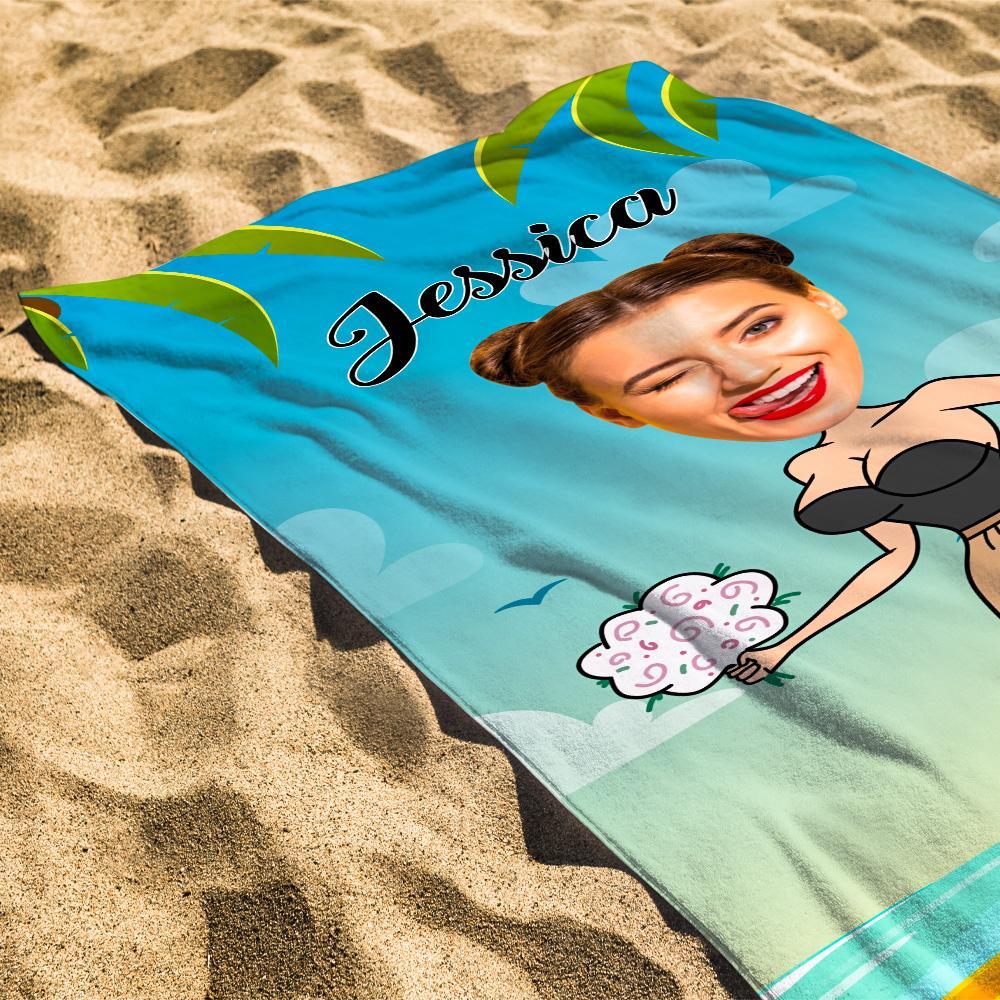 Engraved Photo Towel Gift for Girlfriend Personalized Towel Personalized Gifts - MyPhotoBoxerUk
