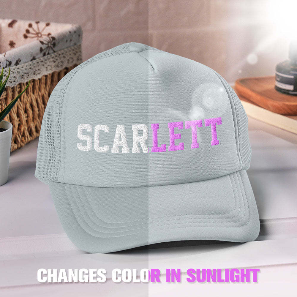 Custom Puff Print Trucker Hat Personalized Name Light-changing Foam Trucker Caps - MyPhotoBoxerUk