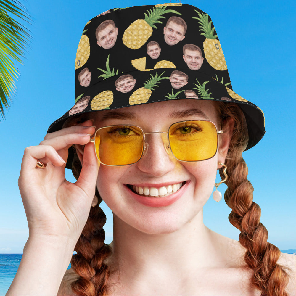 Custom Face Bucket Hat Unisex Personalised Photo Summer Cap Hiking Beach Hats