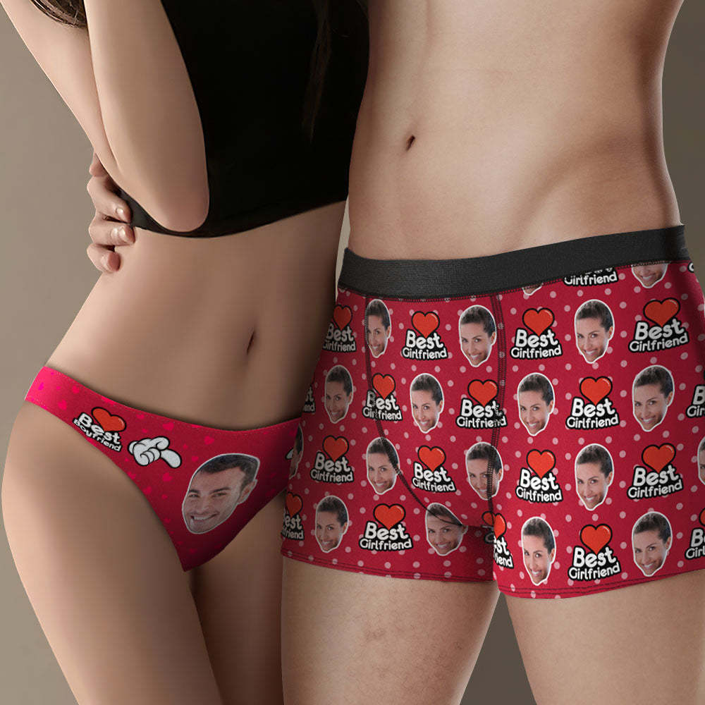 Custom Face Couple Matching Underwear Multicolor Best Girlfriend and Boyfriend Valentine's Day Gift for Lovers