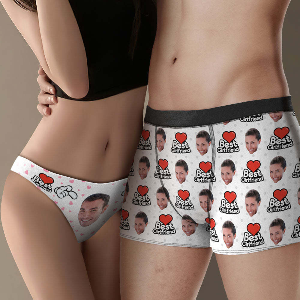 Custom Face Couple Matching Underwear Best Girlfriend and Boyfriend Valentine's Day Gift for Lovers
