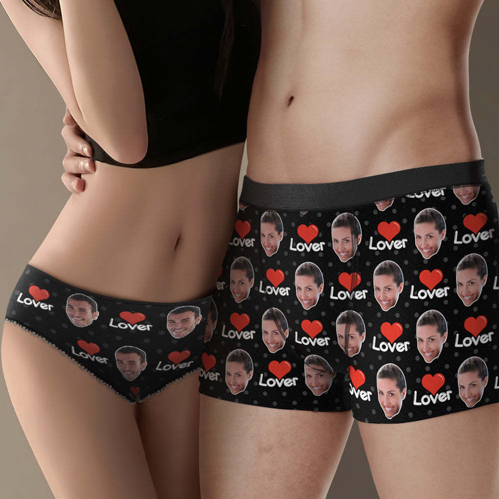 Custom Face Couple Matching Underwear My Lover Personalised Funny Underwear Gift for Lovers