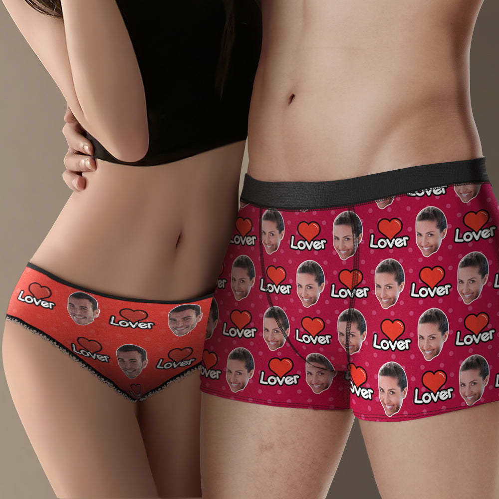 Custom Face Couple Matching Underwear Multicolor My Lover Personalised Funny Underwear Gift for Lovers