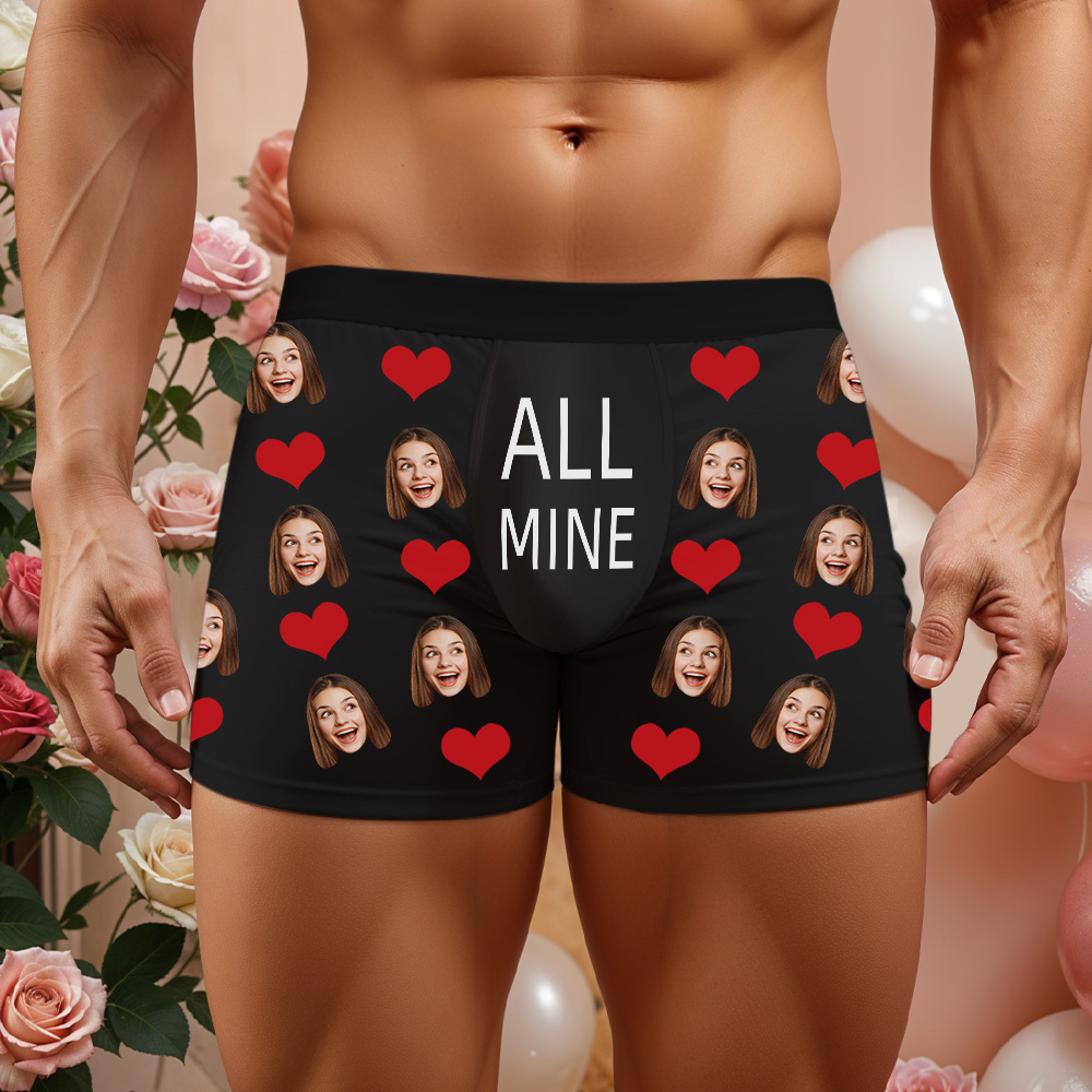Personalized Men Boxers with Face, Custom Face Boxer Briefs, Valentine’s Day Gift for Him