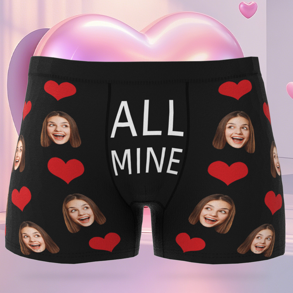 Personalized Men Boxers with Face, Custom Face Boxer Briefs, Valentine’s Day Gift for Him
